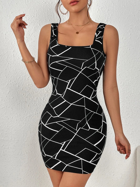 Vestido negro con estampado